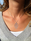 Two Leaf Pendants Necklace