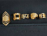 18K Gold Plated Ring Set for 5pcs Fashion Girls