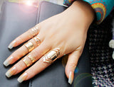 18K Gold Plated Ring Set for 5pcs Fashion Girls