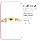 18K Gold Plated Ring Set for 5pcs Fashion Girls