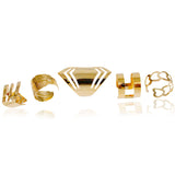 18K Gold Plated Ring Set for 5pcs Fashion Girls