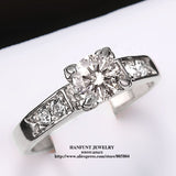 Zirconia Diamond Forever 18K Gold Plated Solitaire Rhinestones Lovers Ring For Women