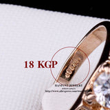 Zirconia Diamond Forever 18K Gold Plated Solitaire Rhinestones Lovers Ring For Women