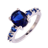 Fashion Jewelry Sapphire Quartz Multi-Color Silver Ring