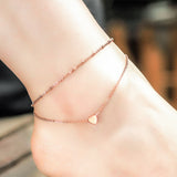 New ankle bracelet  foot jewelry heart simple anklets for women