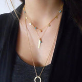 Turquoise Crystal bead Multi Layer gold necklaces & pendants