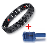 Black Men's Health Magnetic H Power Stainless Steel Bracelet Jewelry For Man