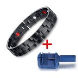 Black Men's Health Magnetic H Power Stainless Steel Bracelet Jewelry For Man