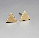 3 Color Western Triangle round flash stud earrings for women