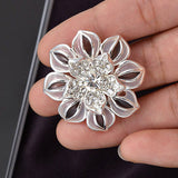 Gold Silver Plated Enamel Pin Crystal Channel Brooches For Women