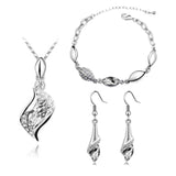 Elegant Luxury Design 18k Rose Gold Plated Colorful Austrian Crystal Drop Jewelry Sets