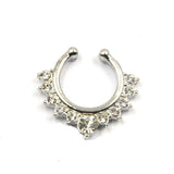 Crystal Fake Septum Nose Ring Piercing Clip for women