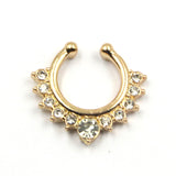 Crystal Fake Septum Nose Ring Piercing Clip for women