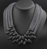 Fashionable women manual cloth weaving splicing necklace