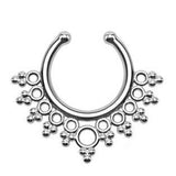 Crystal Fake Septum Nose Ring Piercing Clip for women