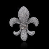 Luxury Banquet Silver Plated Anchors Charm Rhinestone Brooch Pin for Women