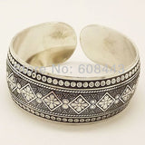 Gypsy Square Flower Metal Tibetan Silver Vintage Retro Tribal Fashion Bracelet Bangle