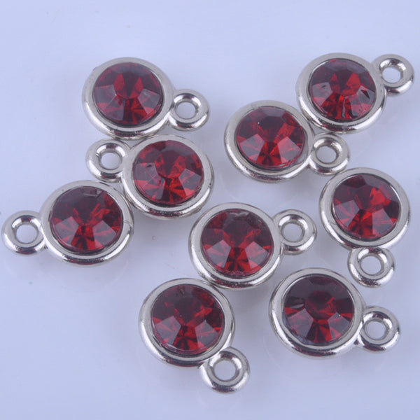 12pcs/lot mixed Birthstone charms 11mm Acrylic for Diy Personalized Necklace and Bracelet