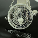 Harry Potter Time Turner Necklace Rotating Spins Gold Hourglass