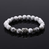 Natural Stone Buddha Beads Bracelet Elastic Rope Chain charm bracelet