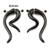 Pair Black Acrylic Fake Cheater Twist Spiral Ear Taper Gauges Expanders Earring Tunnel Plugs Piercing Body Jewelry