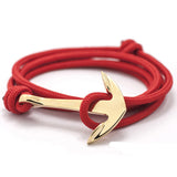 New Silver Alloy Anchor Bracelet Multilayer Leather Risers Bracelet for Women & Men