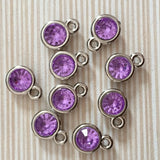 12pcs/lot mixed Birthstone charms 11mm Acrylic for Diy Personalized Necklace and Bracelet