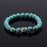 Natural Stone Buddha Beads Bracelet Elastic Rope Chain charm bracelet