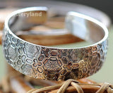 Gypsy Square Flower Metal Tibetan Silver Vintage Retro Tribal Fashion Bracelet Bangle