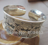 Gypsy Square Flower Metal Tibetan Silver Vintage Retro Tribal Fashion Bracelet Bangle