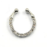 Crystal Fake Septum Nose Ring Piercing Clip for women