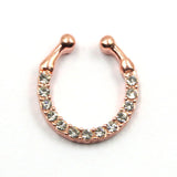 Crystal Fake Septum Nose Ring Piercing Clip for women