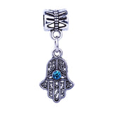 1Pc Fashion European Silver Blue Rhinestone Palm Charms Pendant