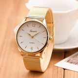 Silver Casual Geneva Quartz Watch Women Mesh Stainless Steel Dress Women Watches