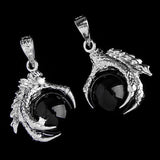 Silver Plated Dragon Claw Wrap Ball Beads Charm Pendant Necklaces