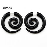 Pair Black Acrylic Fake Cheater Twist Spiral Ear Taper Gauges Expanders Earring Tunnel Plugs Piercing Body Jewelry