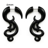 Pair Black Acrylic Fake Cheater Twist Spiral Ear Taper Gauges Expanders Earring Tunnel Plugs Piercing Body Jewelry