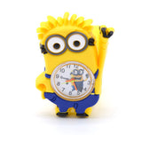 3D Eye Despicable Me minion Cartoon watch Precious Milk Dad Cute Children clock Baby kid Quartz Wrist Watches