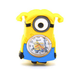 3D Eye Despicable Me minion Cartoon watch Precious Milk Dad Cute Children clock Baby kid Quartz Wrist Watches