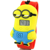 3D Eye Despicable Me minion Cartoon watch Precious Milk Dad Cute Children clock Baby kid Quartz Wrist Watches