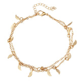 Foot Chain Bracelet Charm Leaf Anklet Tassel Beach Vintage Foot Jewelry