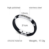 Cross Black Silicone Stainless Steel Spring Clasp Simple Design Bracelets