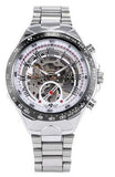 Fashion Steel Men Clock Winner Brand Stylish Design Classic Mechanical Self Wind Wrist Dress Skeleton Automatic Watch