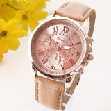 Best Quality Geneva Platinum Watch Women PU Leather wristwatch casual dress watch