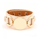 Rainbery New Monogram Leather Cuff Bracelet