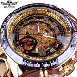 Winner New Number Sport Design Bezel Golden Watch Mens Automatic Skeleton Watch