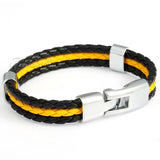 World Cup National Flags Sports 3 Strands Rope Braided Surfer Leather Bracelets