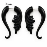 Pair Black Acrylic Fake Cheater Twist Spiral Ear Taper Gauges Expanders Earring Tunnel Plugs Piercing Body Jewelry