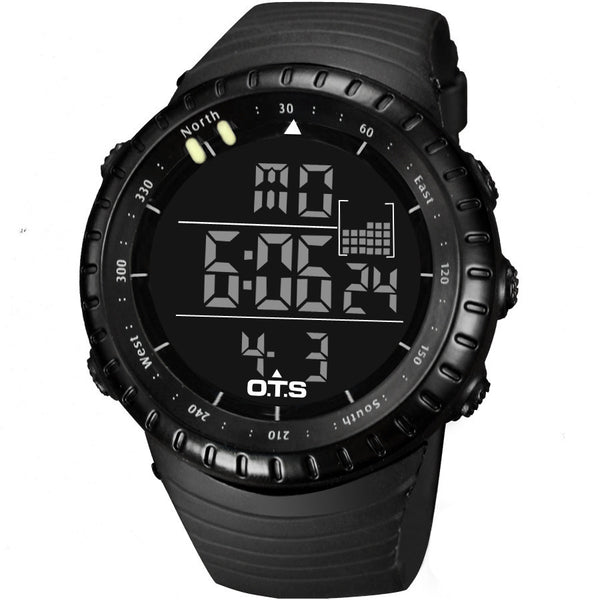 Cool Black Mens Fashion Large Face LED Digital Swimming Climbing Outdoor Man Sports Watches