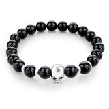 New Fashion Natural Skull Lava Stone Beads And Tiger Eye Stone Beads Men Bracelet